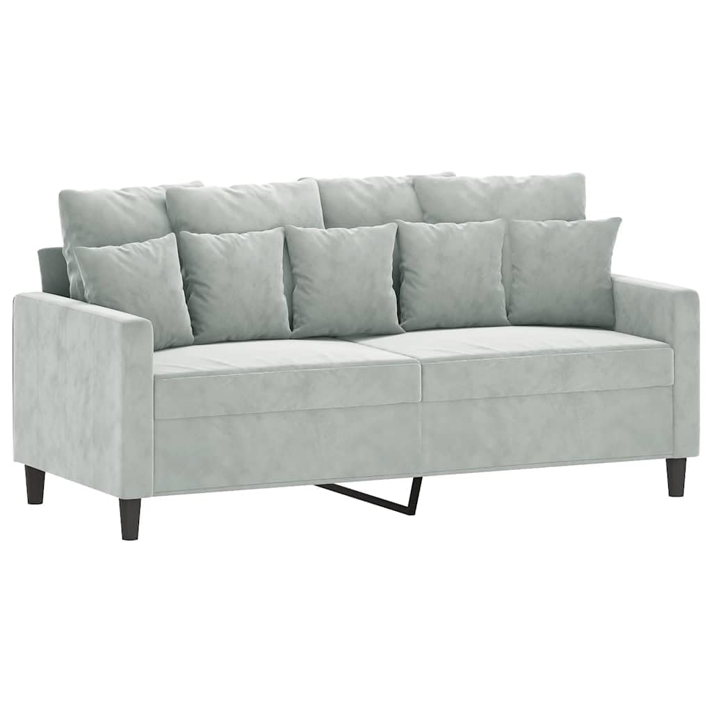 Light Gray Velvet 2-Seater Sofa L534684