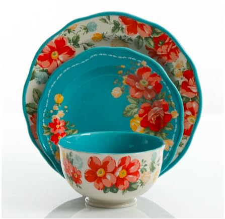 12-Piece Dinnerware Set, Service for 4 (Teal) K903