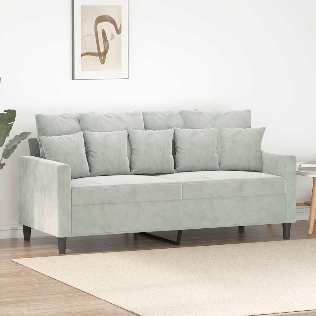 Light Gray Velvet 2-Seater Sofa L534684