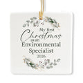 Ceramic 3-inch Square-Shaped Botanical Wreath Ornament O36241