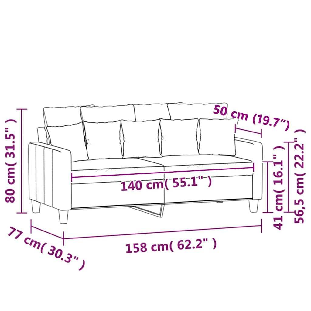 Light Gray Velvet 2-Seater Sofa L534684