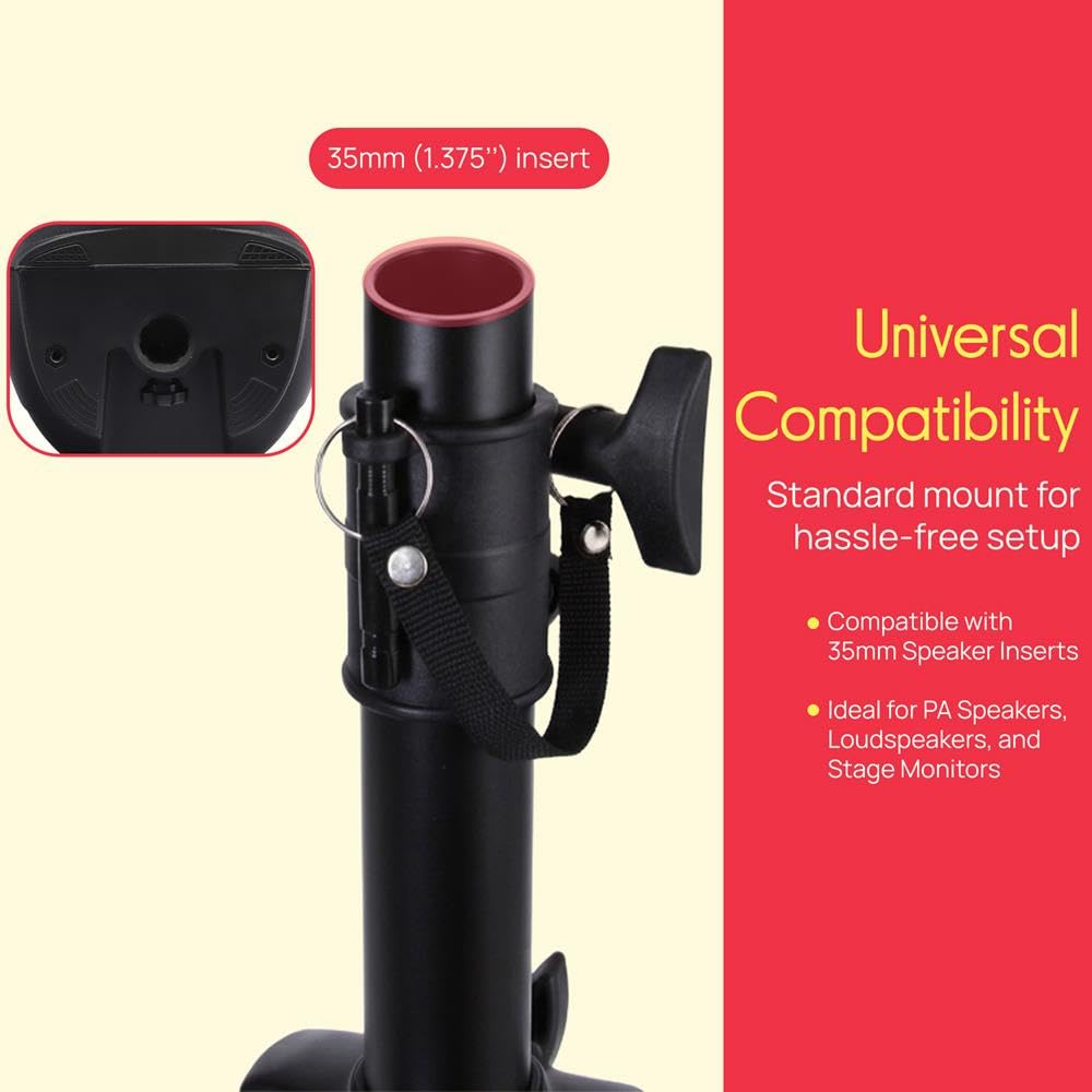 Universal Speaker Stand 2-Pack Height Adjustable Tripod Mount Z665