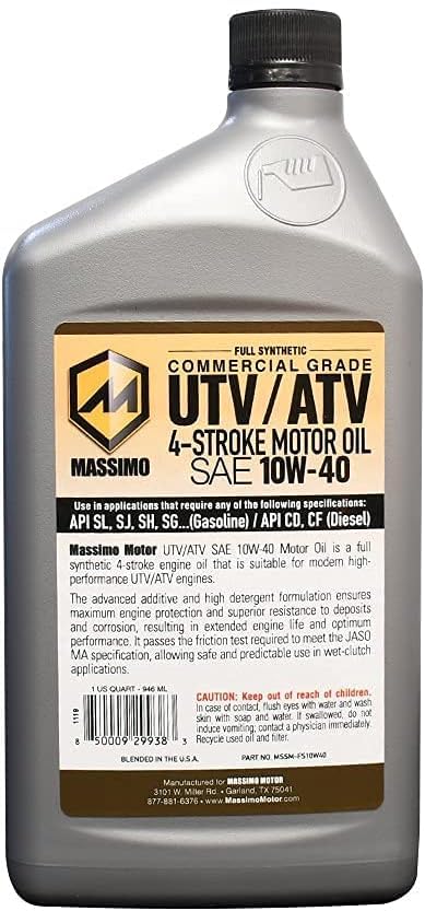10W-40 Full Synthetic Oil 1 Qt. 2packs G13579