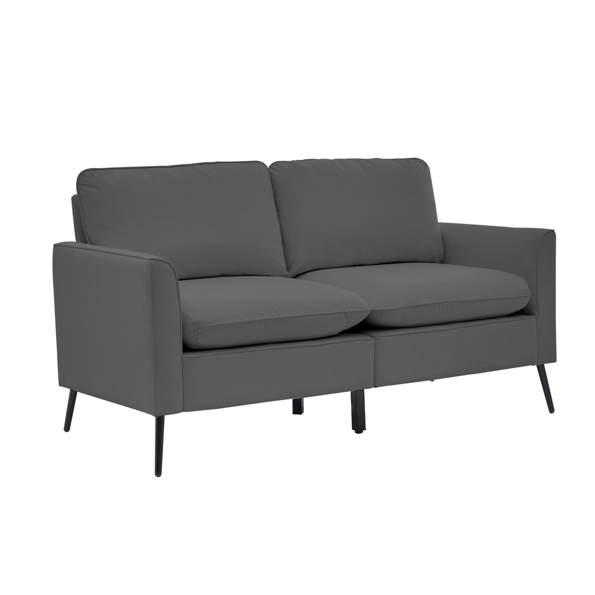 Light Gray Leather Upholstered Sofa Loveseat Two-Pack Q308735