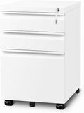 3 Drawer Locking File Cabinet Matte White Q2260