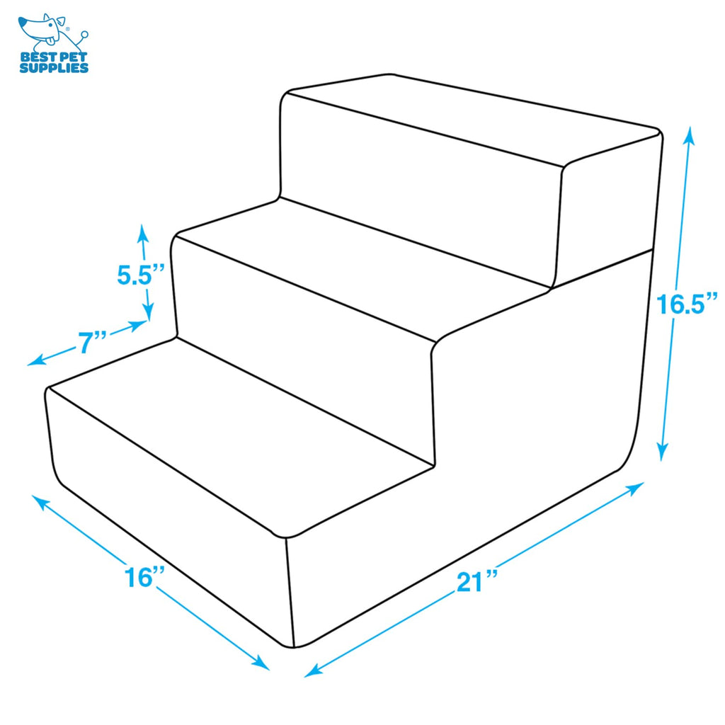 Foldable 3-Step Dog Stair and Pet Ramp K698