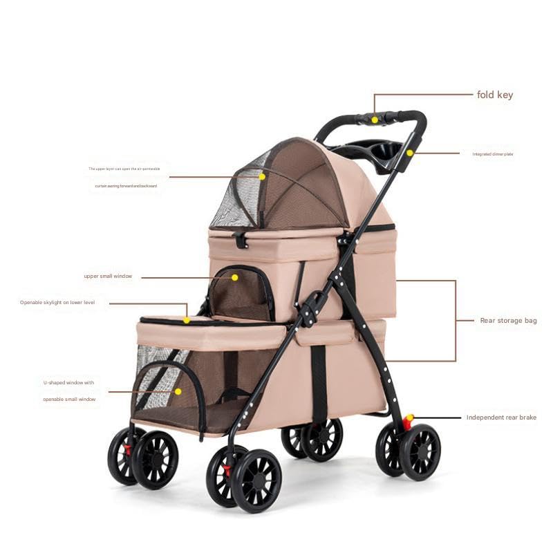 Double Pet Stroller with Cup Holder I601831