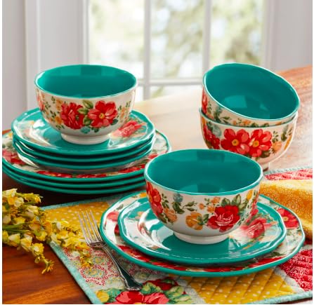 12-Piece Dinnerware Set, Service for 4 (Teal) K903