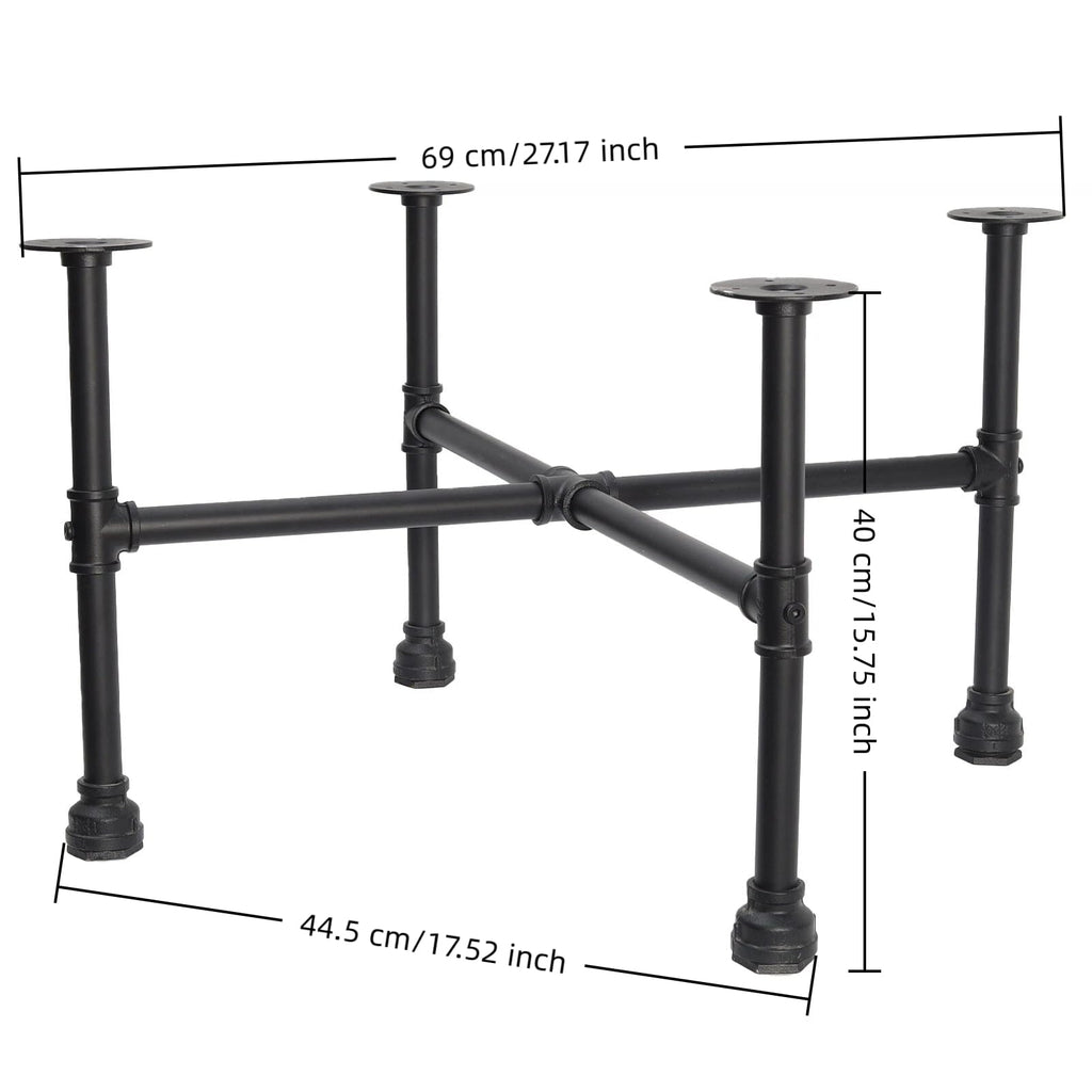 Black Industrial Pipe Table Leg Set U79356