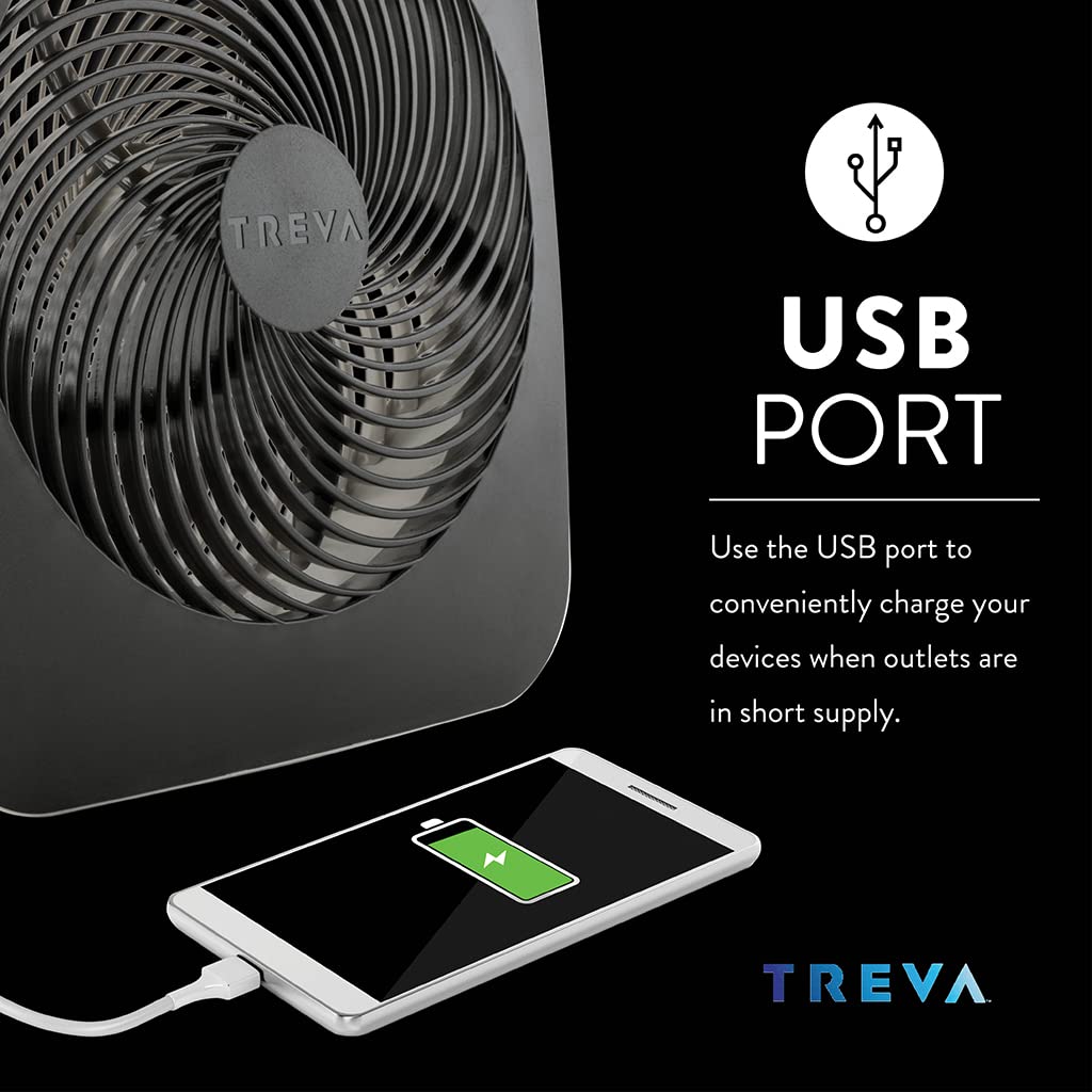 10 in Portable Desk Fan 2-Speed with USB Port V311256