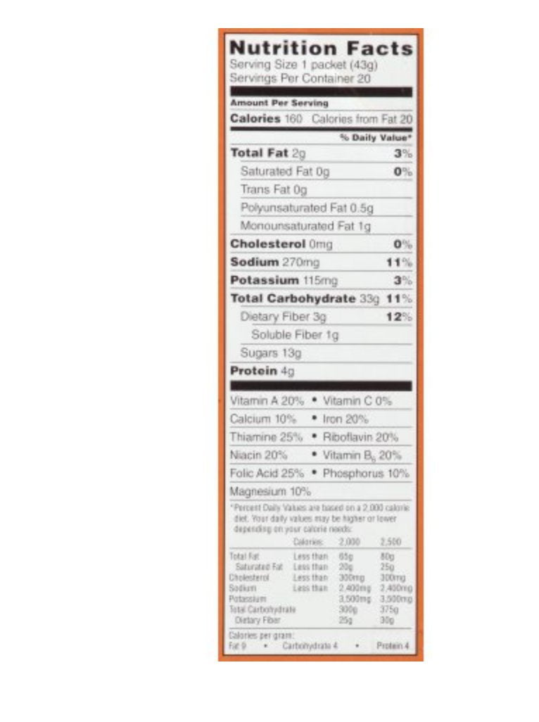 Brown Sugar Instant Oatmeal Value Pack Y468