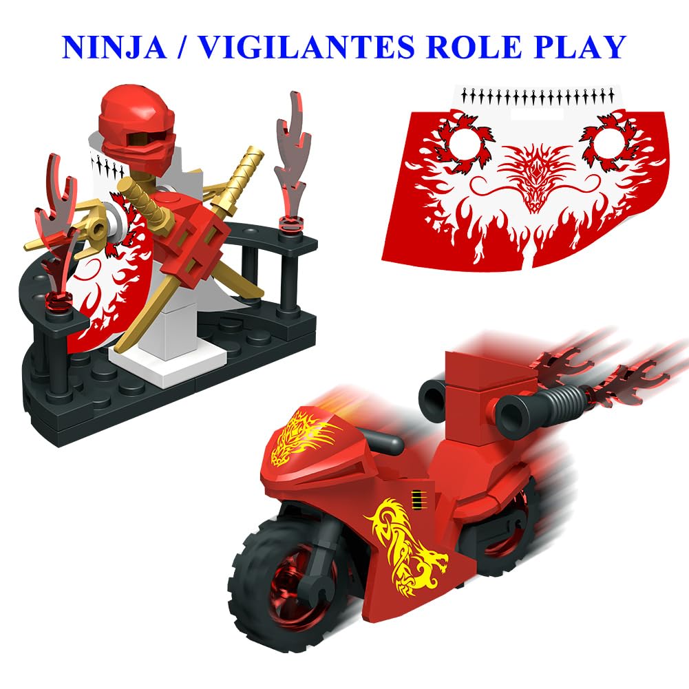 Military Weapon Set with Helmet Body Armor Cloak and Motorcycles Y9718