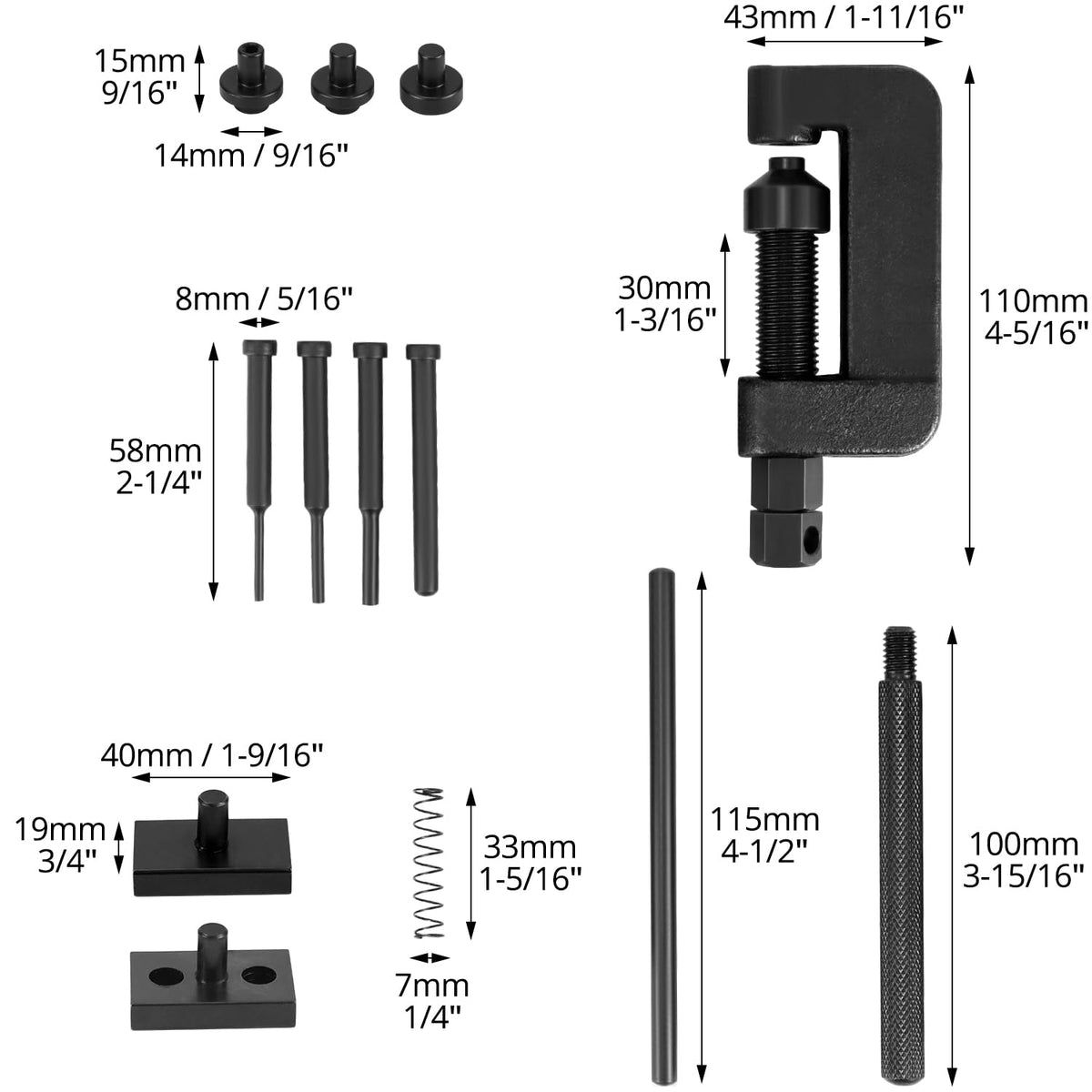 Motorcycle Chain Breaker Tool 13pcs M2999