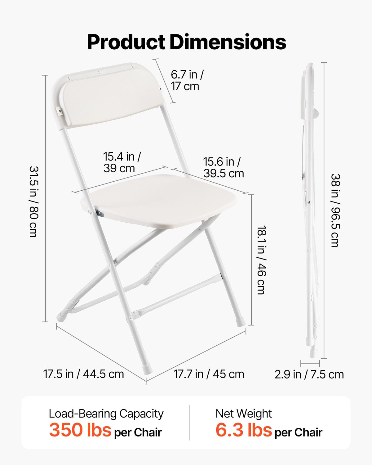 4 Pack Folding Plastic Chairs with Metal Frame S86184
