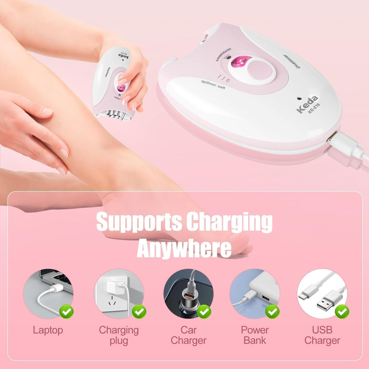 Rechargeable Epilator with LED Light W4811