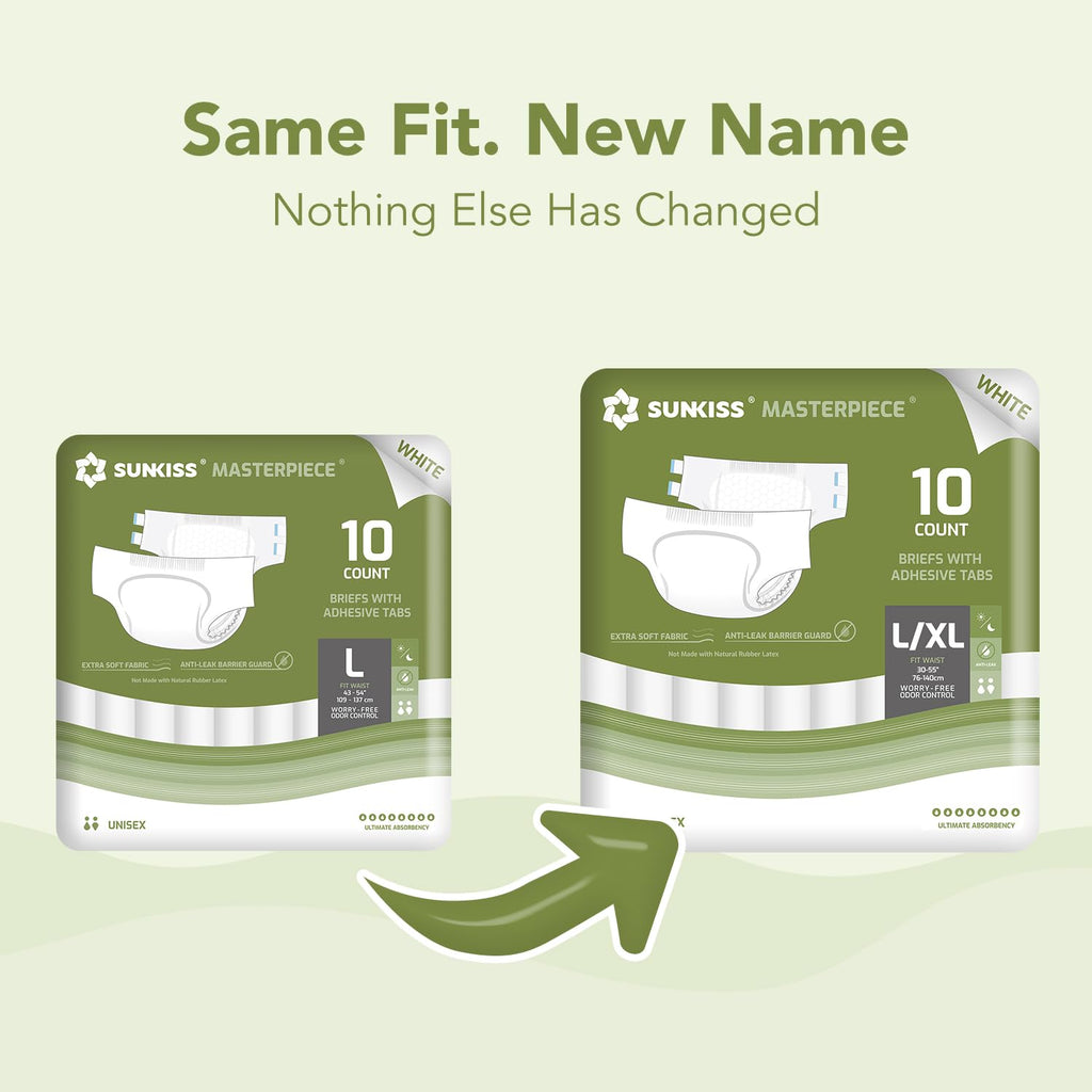 Adult Diapers with Tabs, L/XL, White, 40 Count C184260