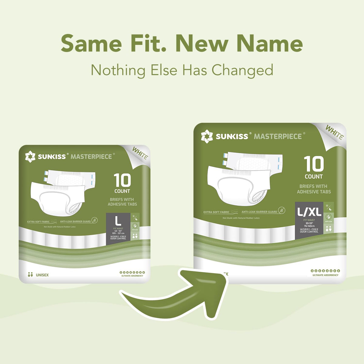 Adult Diapers with Tabs, L/XL, White, 40 Count C184260