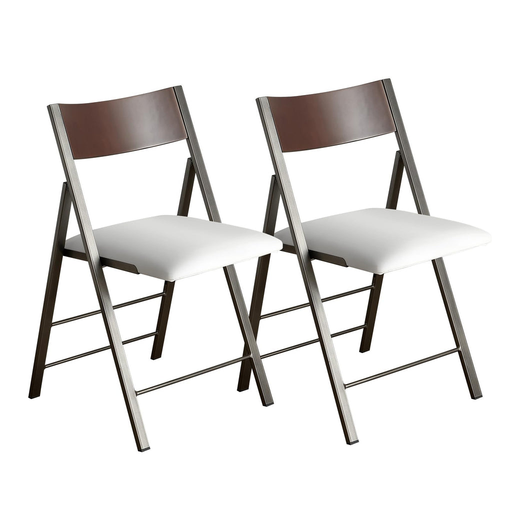 White 2 Pack Steel Frame Folding Chairs E66955