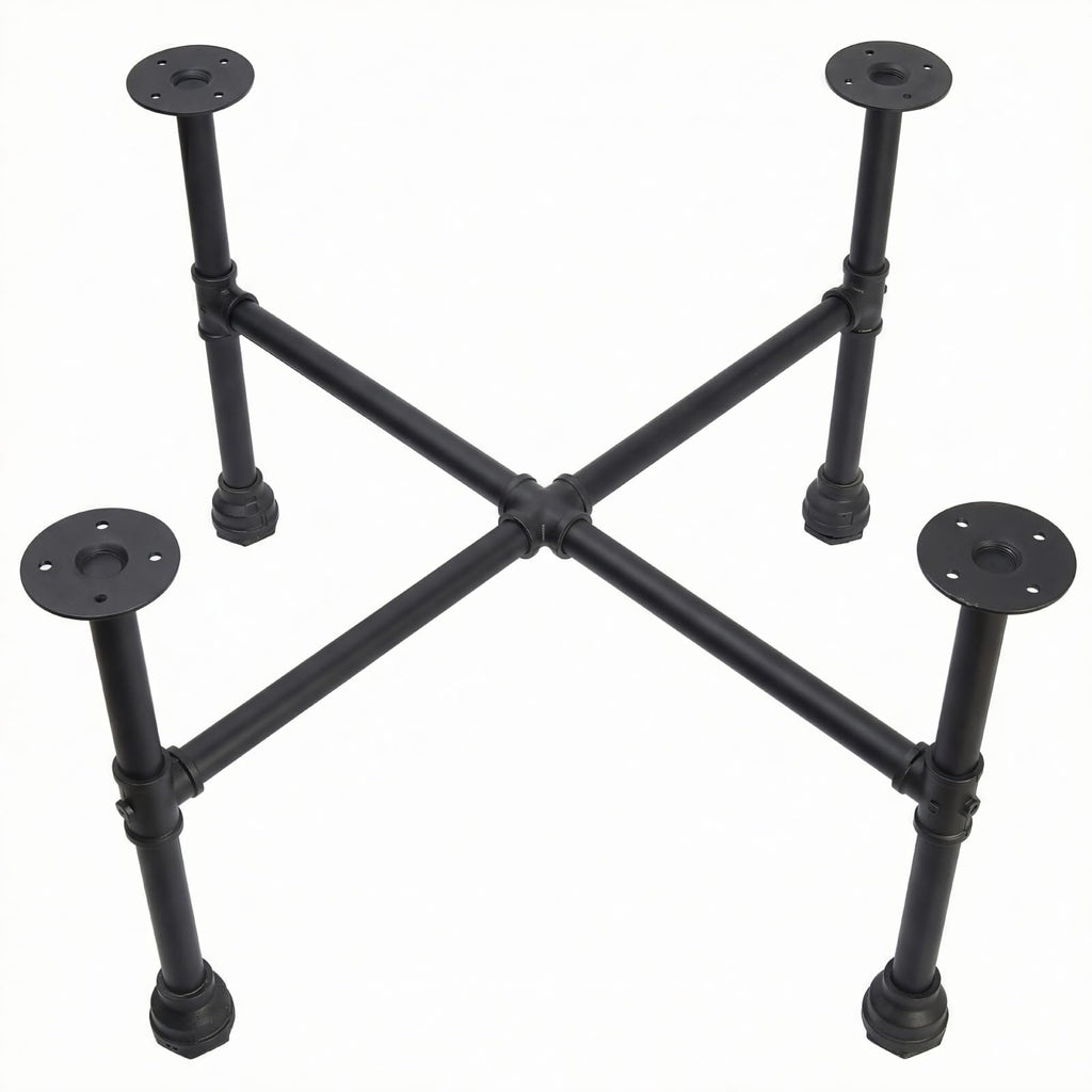 Black Industrial Pipe Table Leg Set U79356