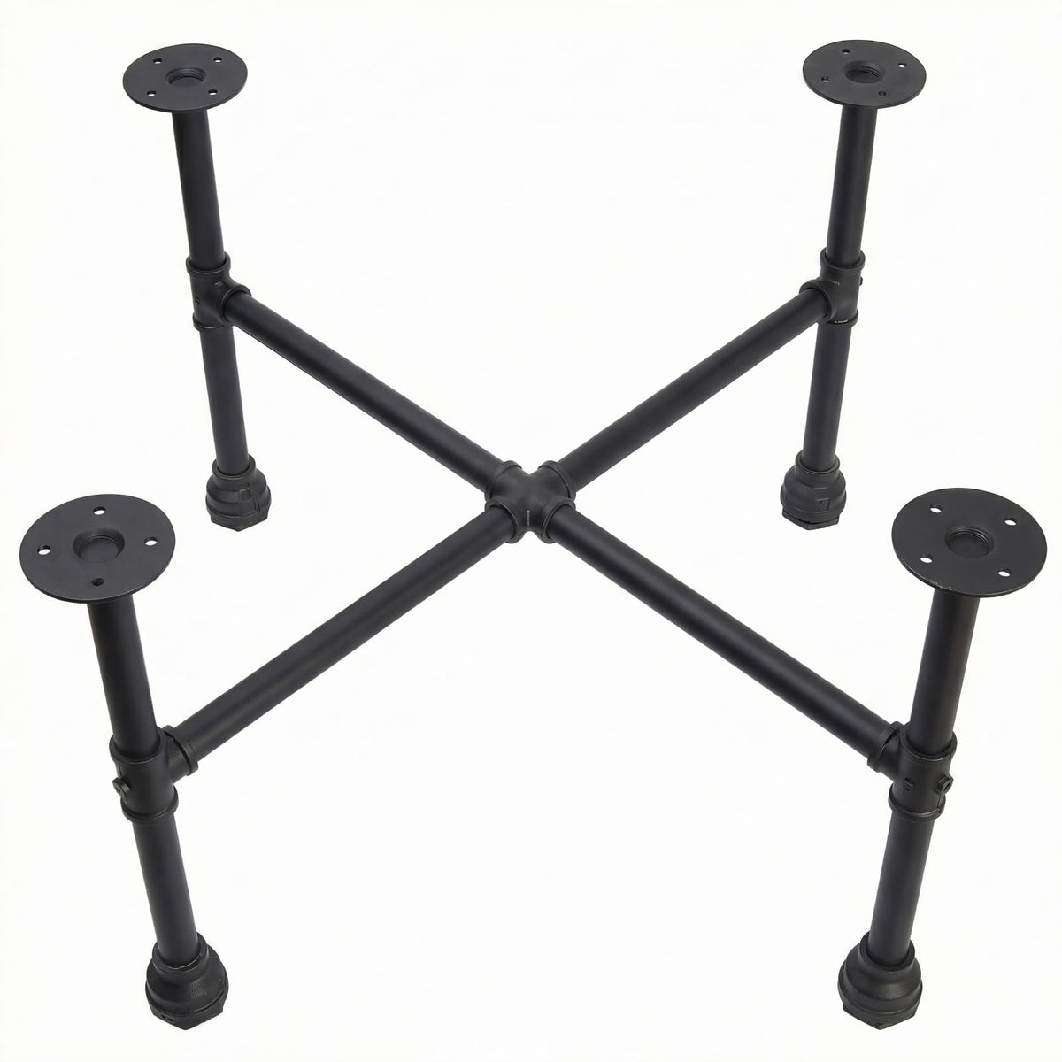 Black Industrial Pipe Table Leg Set U79356
