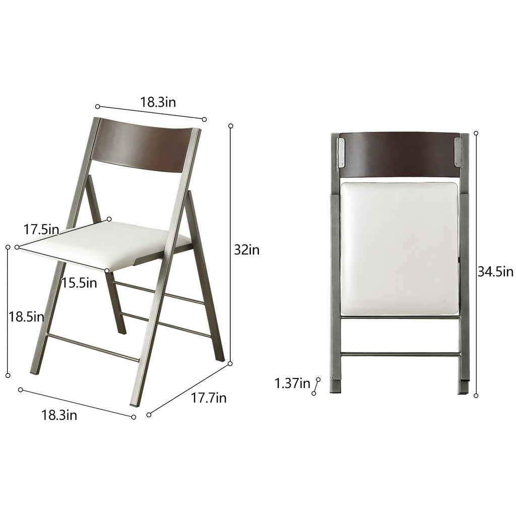 White 2 Pack Steel Frame Folding Chairs E66955