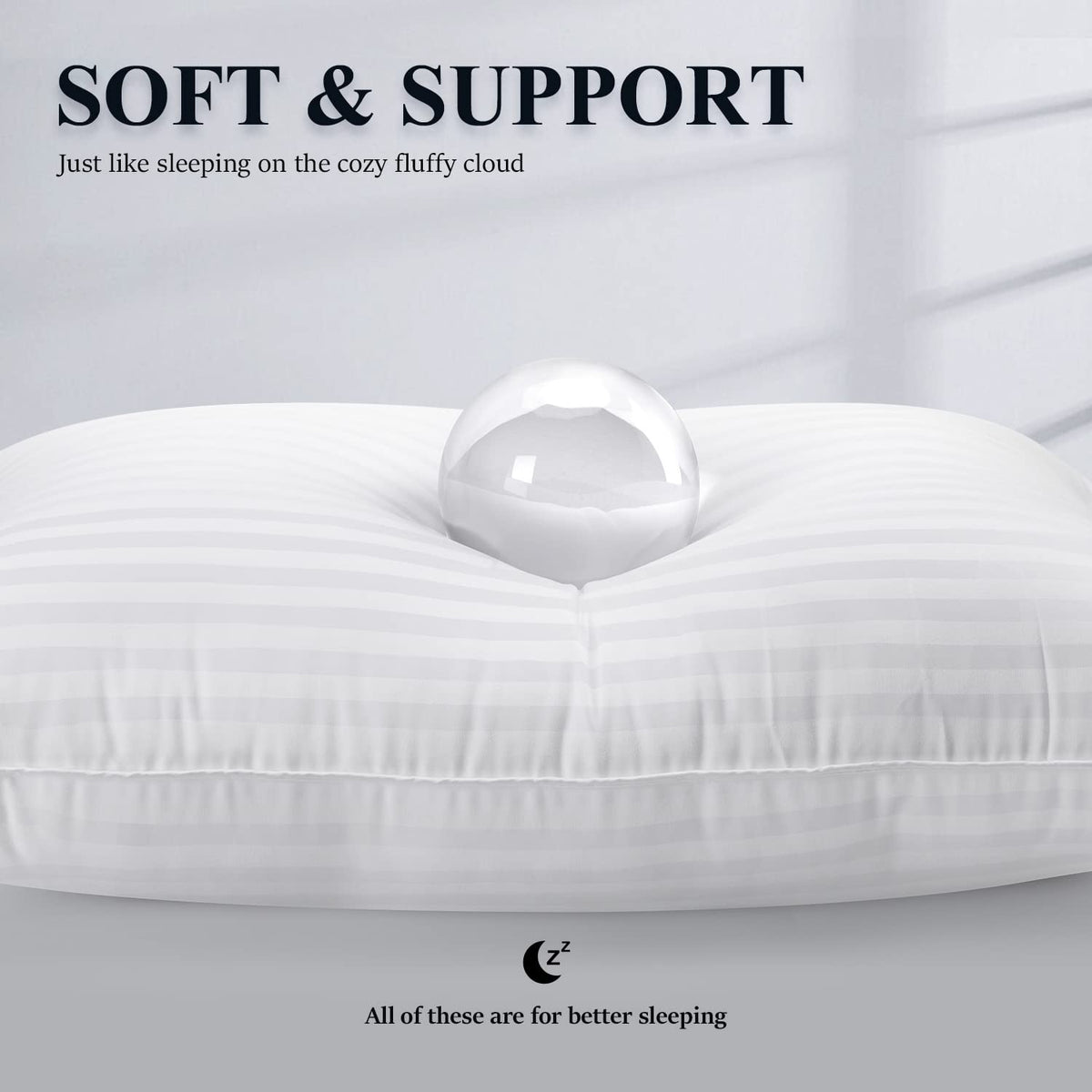 Queen Size Microfiber Bed Pillows Set of 2 X341453