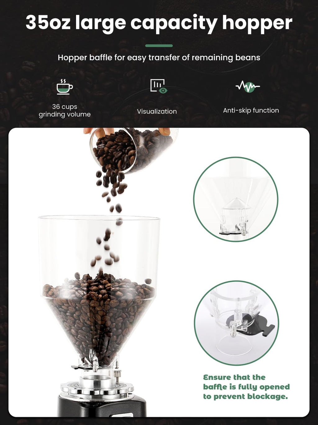 60mm Flat Burr Coffee Grinder Y41073
