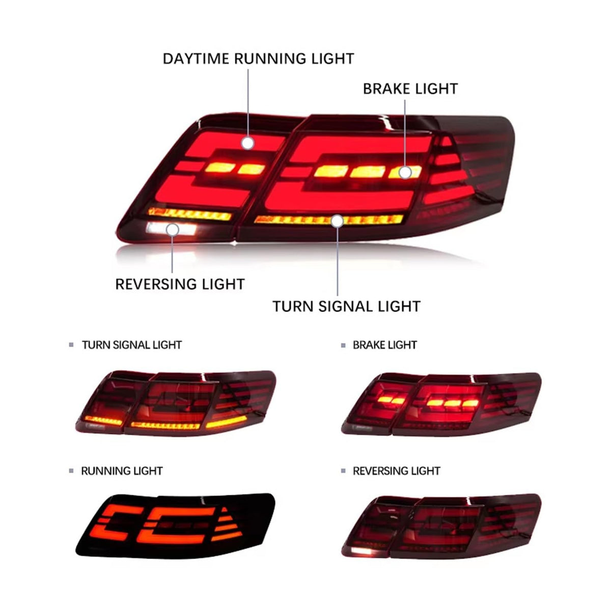 LED Tail Lights For Toyota Camry 2007-2011 Rear Lamps Assembly P25019