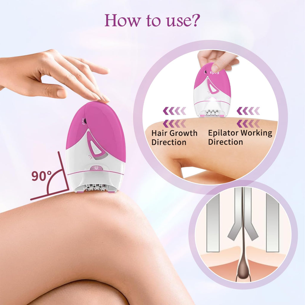 Rechargeable Cordless Electric Epilator with 2 Speed & LED Light Y127039