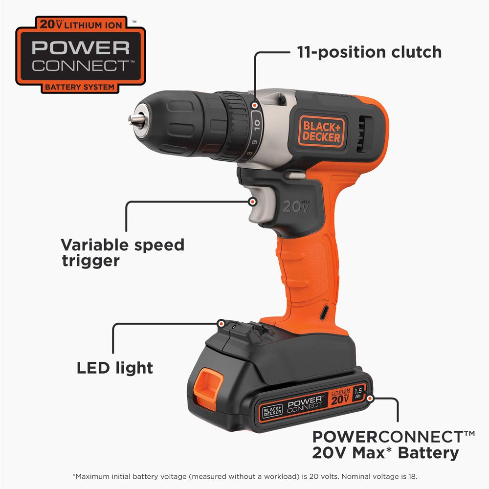20V MAX Cordless Drill Kit with Battery and Charger T733