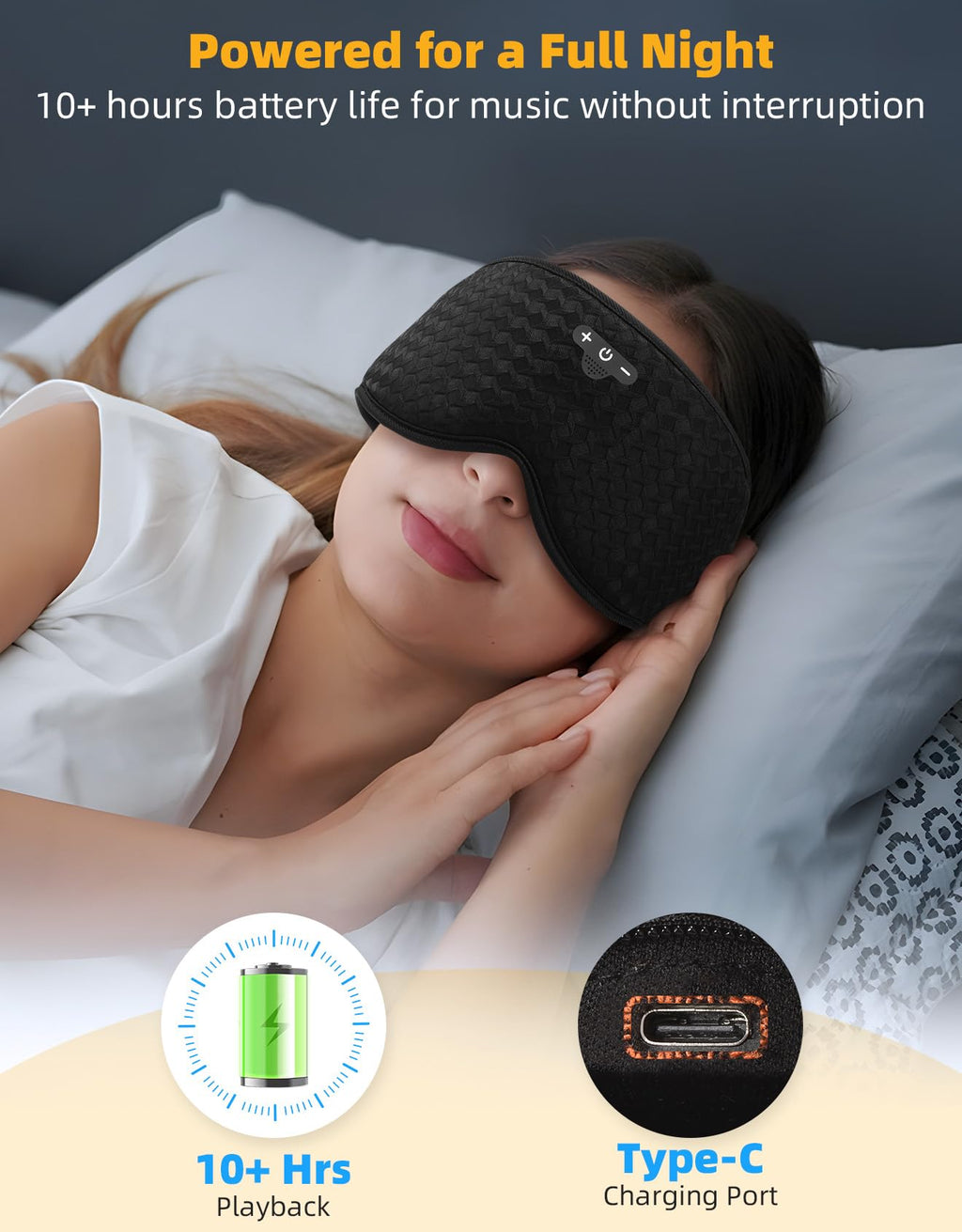 Blackout Sleep Mask with Bluetooth Headphones D5860