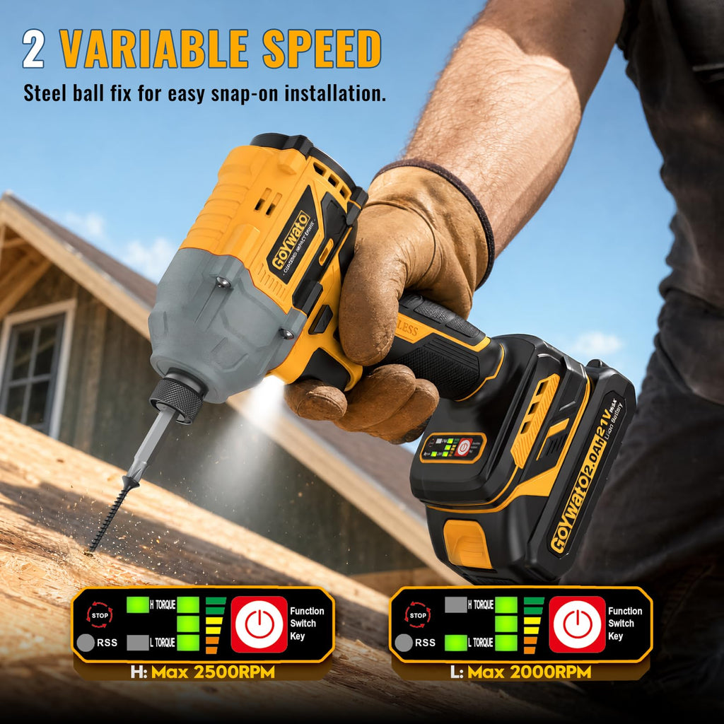21V Brushless Cordless Drill & Impact Driver Combo Kit J6380
