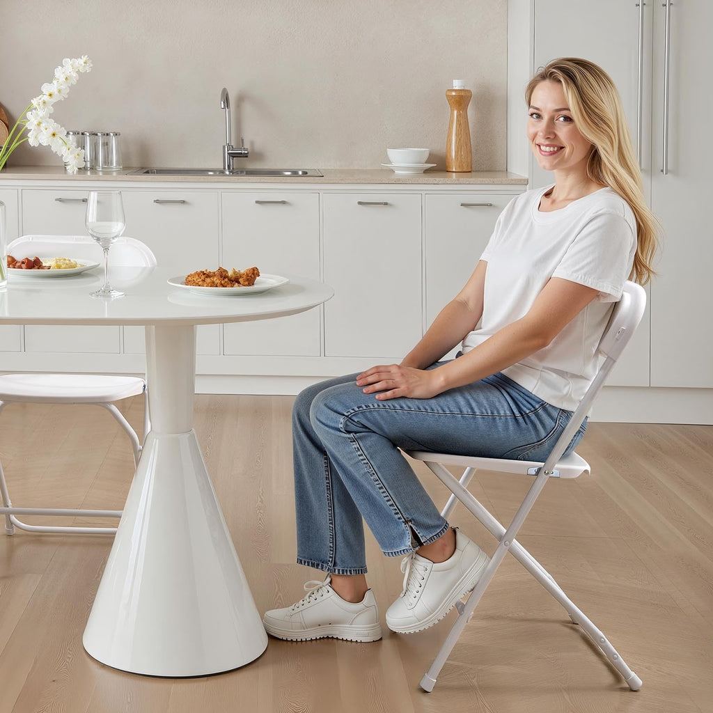 4 Pack Folding Plastic Chairs with Metal Frame S86184