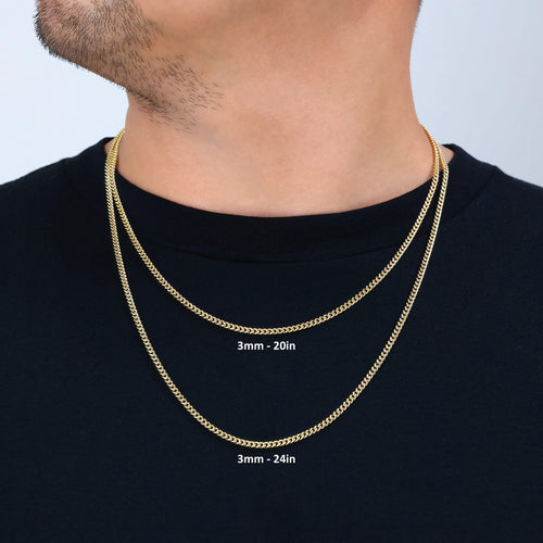 14k Yellow Gold Cuban Chain Necklace G527508