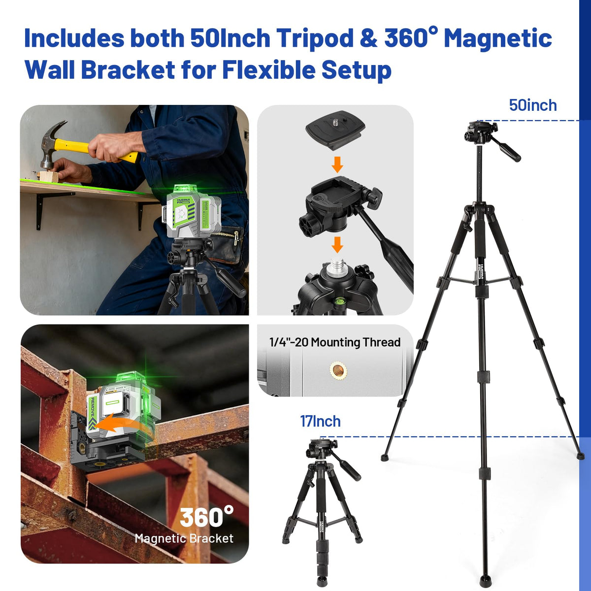 360 Self Leveling Green Laser Level with Tripod A564830