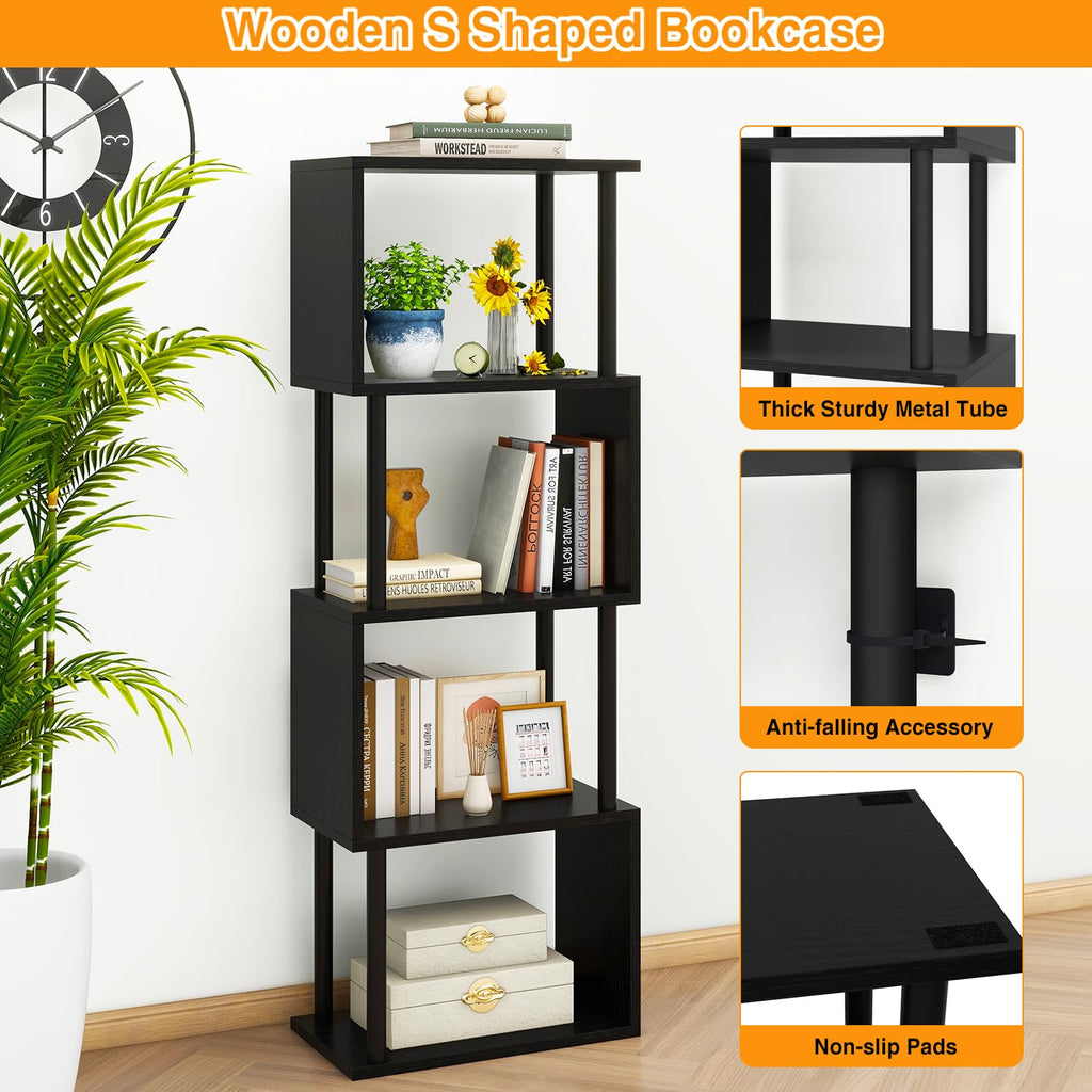 5-Tier Black Bookshelf A3916