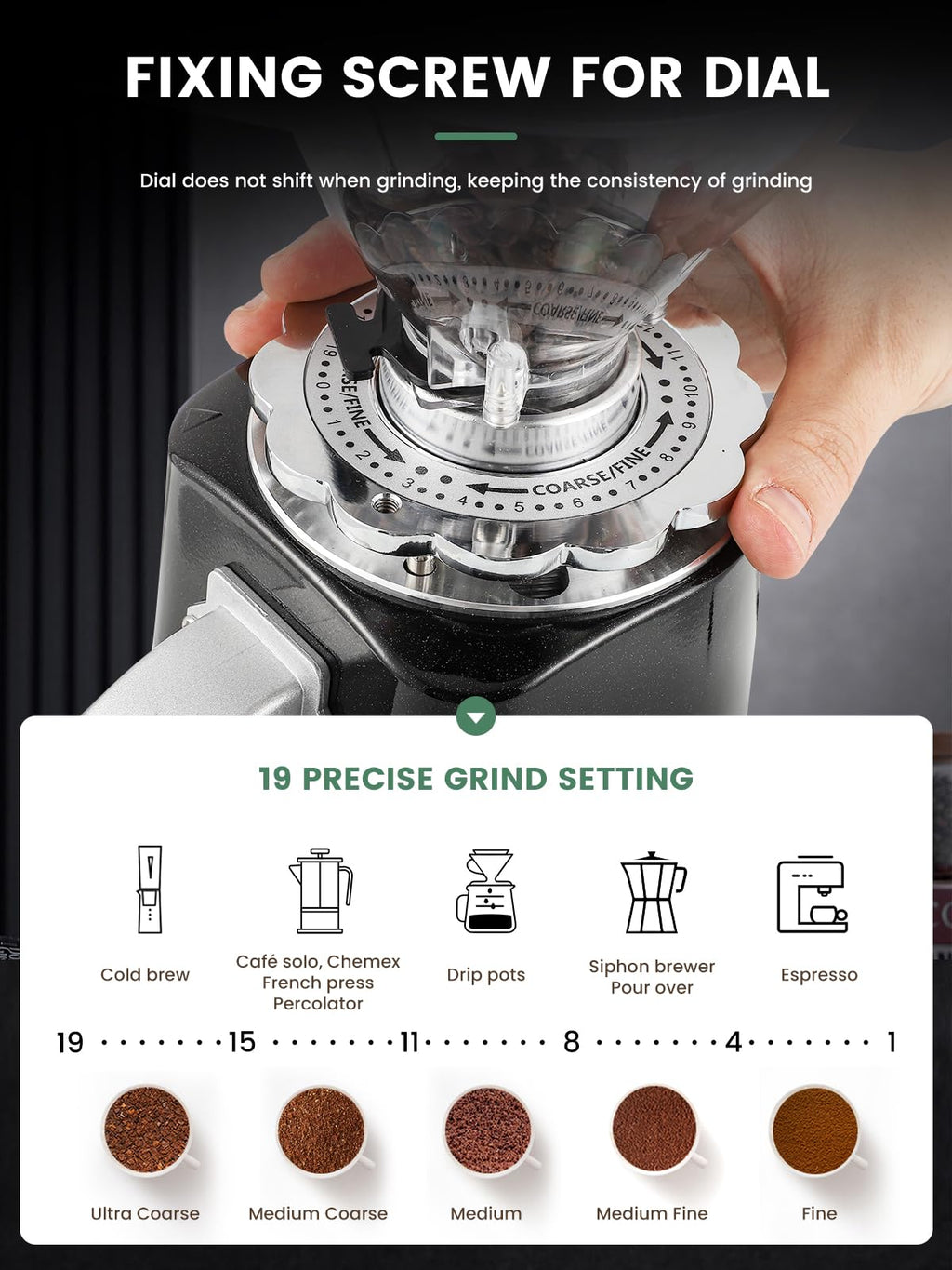 60mm Flat Burr Coffee Grinder Y41073