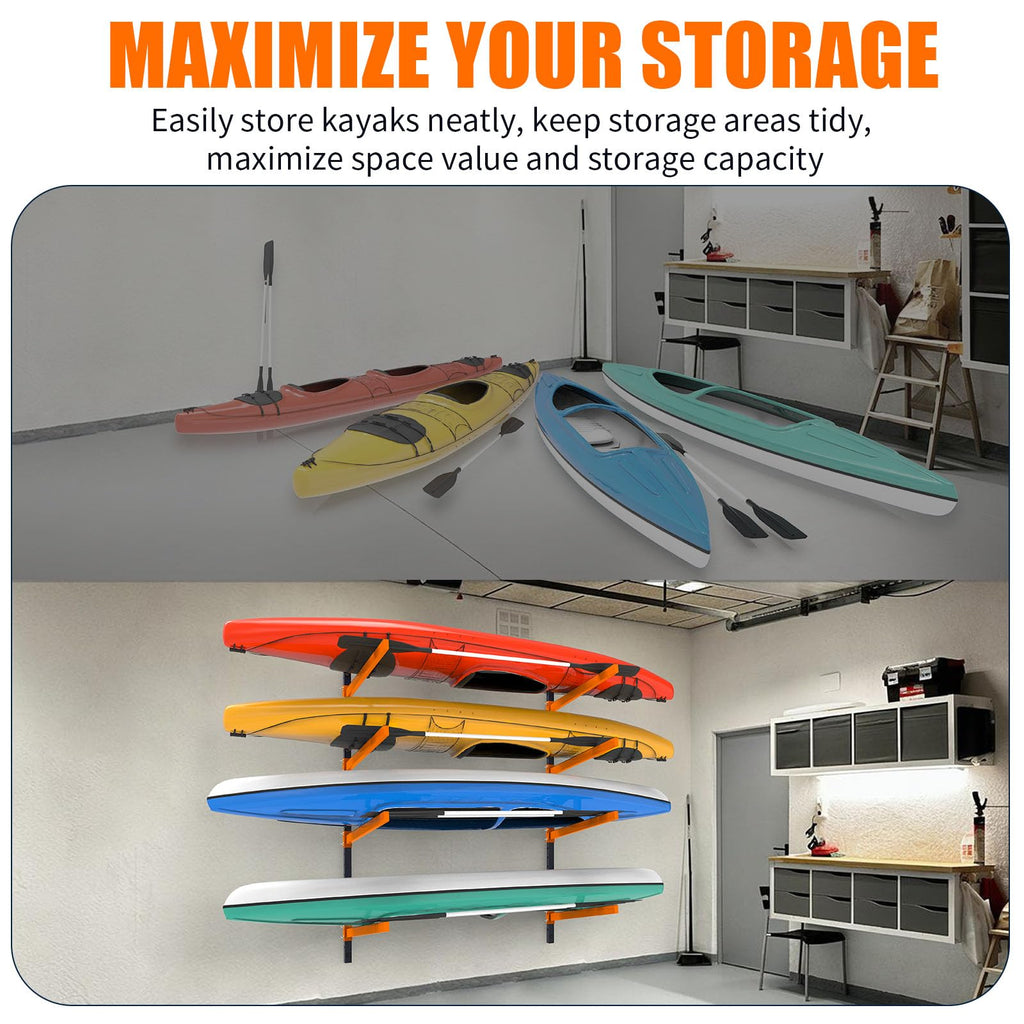 Wall Mount Adjustable Kayak Storage Rack W2652