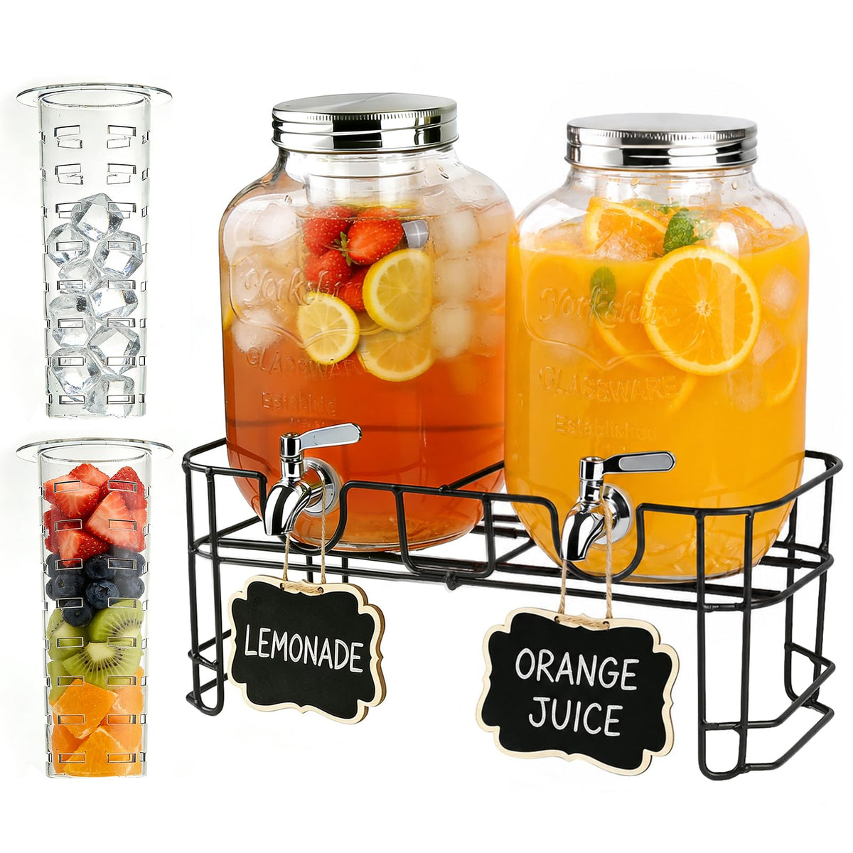 Glass Drink Dispenser with Stand J80554