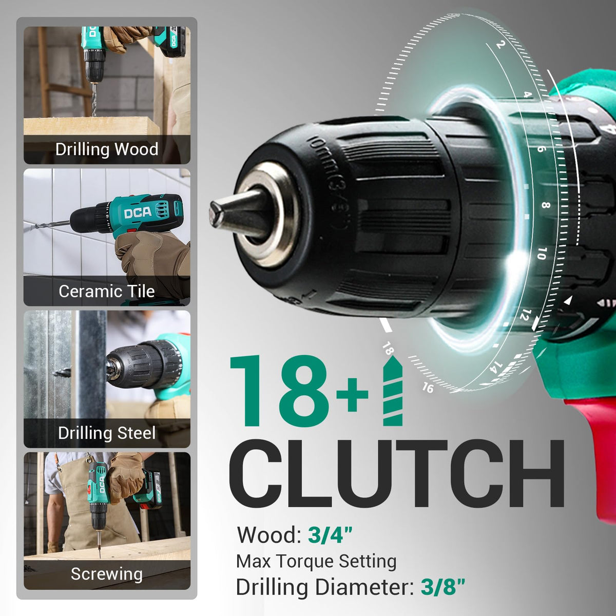 Cordless Drill Set 354 in-lbs 3/8" Keyless Chuck 20V G148