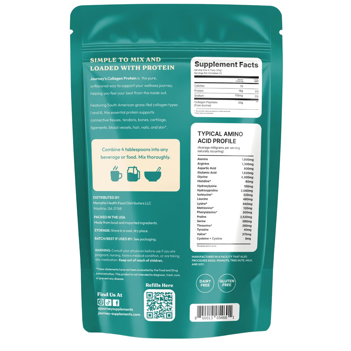 Unflavored Grass-Fed Collagen Peptides Powder X40383