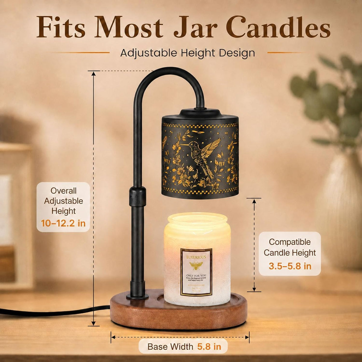 Dimmable Candle Warmer Lamp with Timer F179290