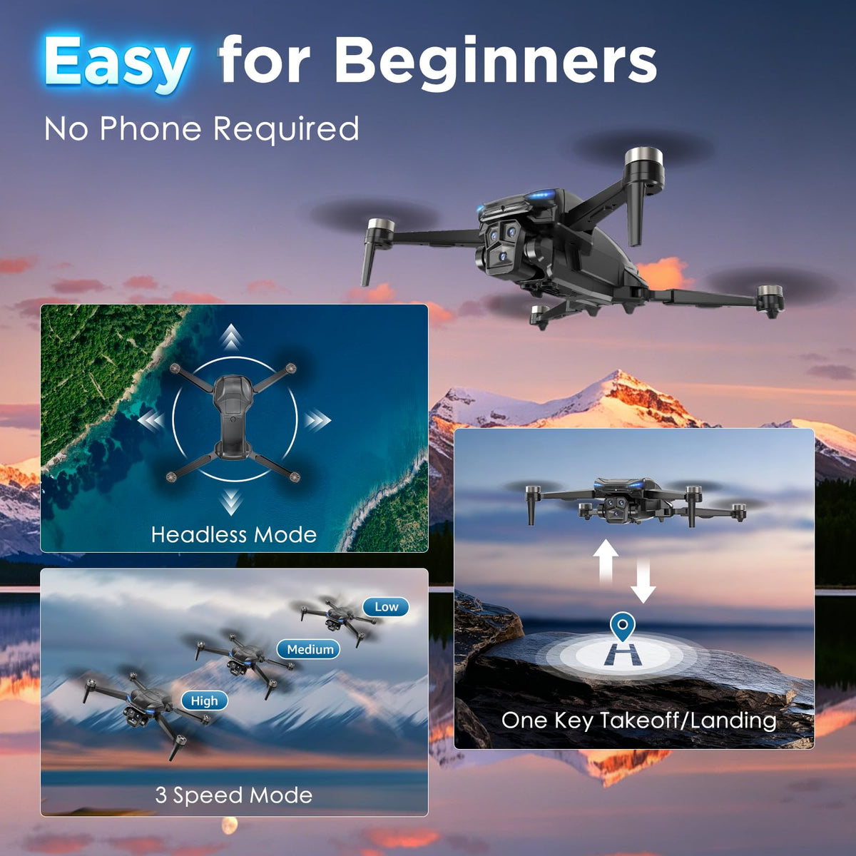 4K Camera GPS Foldable Drone with 4.5” HD Screen Controller F801