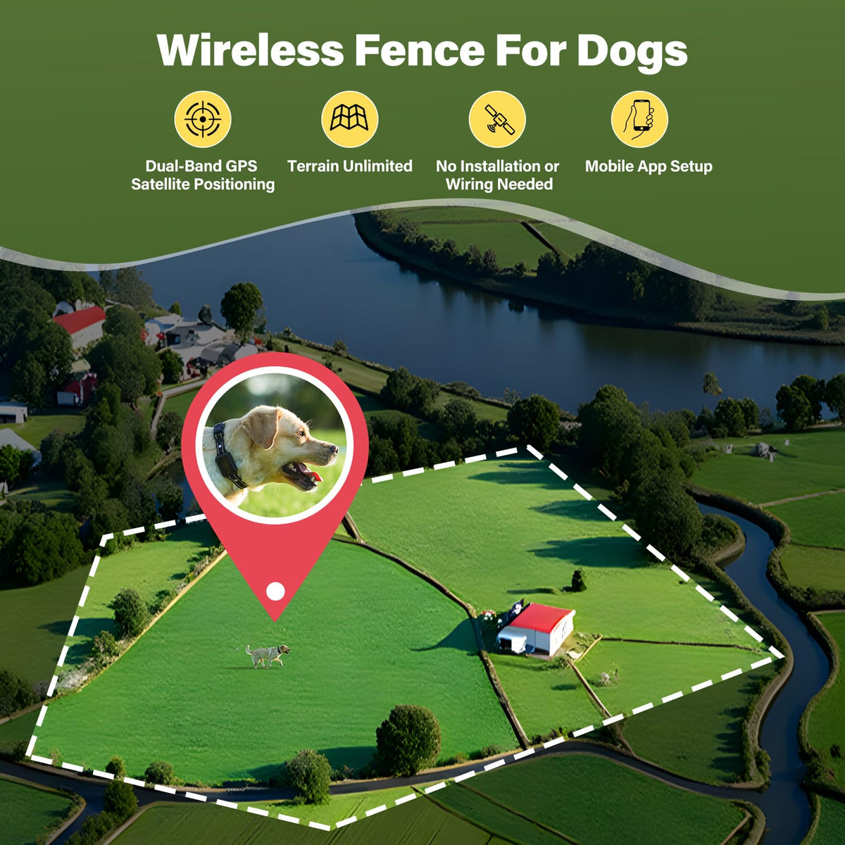 Wireless Dog Collar Fence System with Remote Training P841