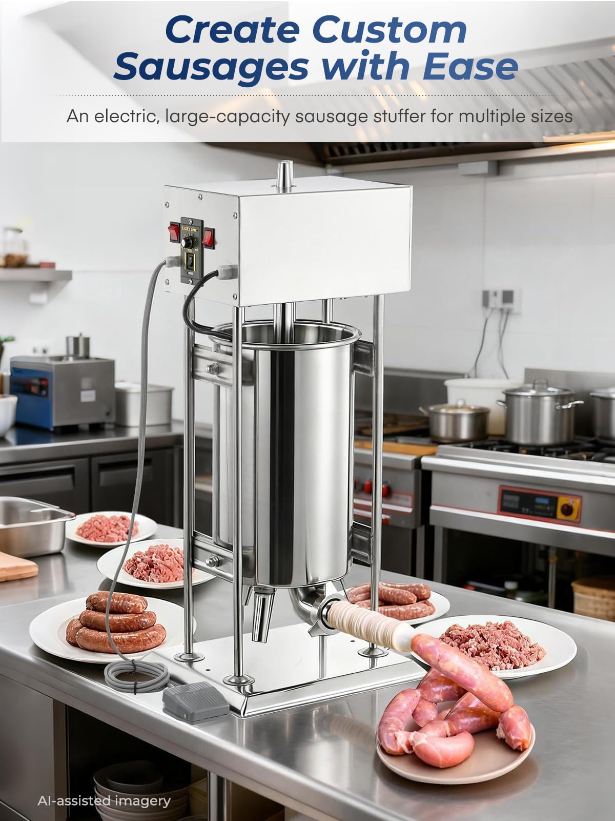 33LBS Stainless Steel Sausage Stuffer W5487
