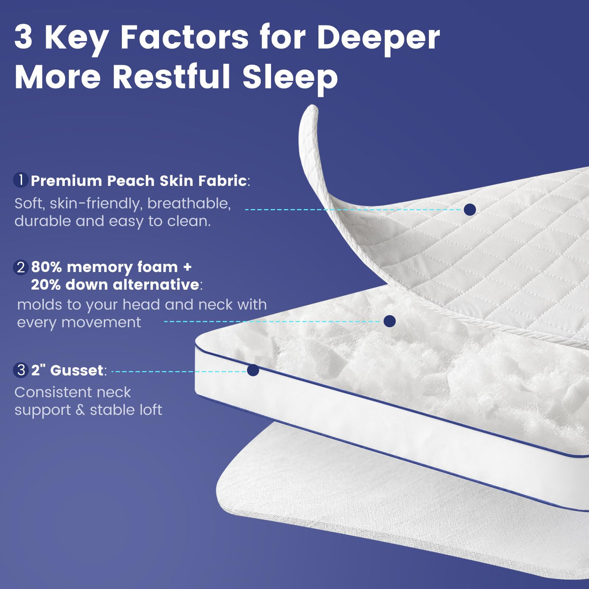 Shredded Memory Foam Pillows King Size Set of 2 H30420