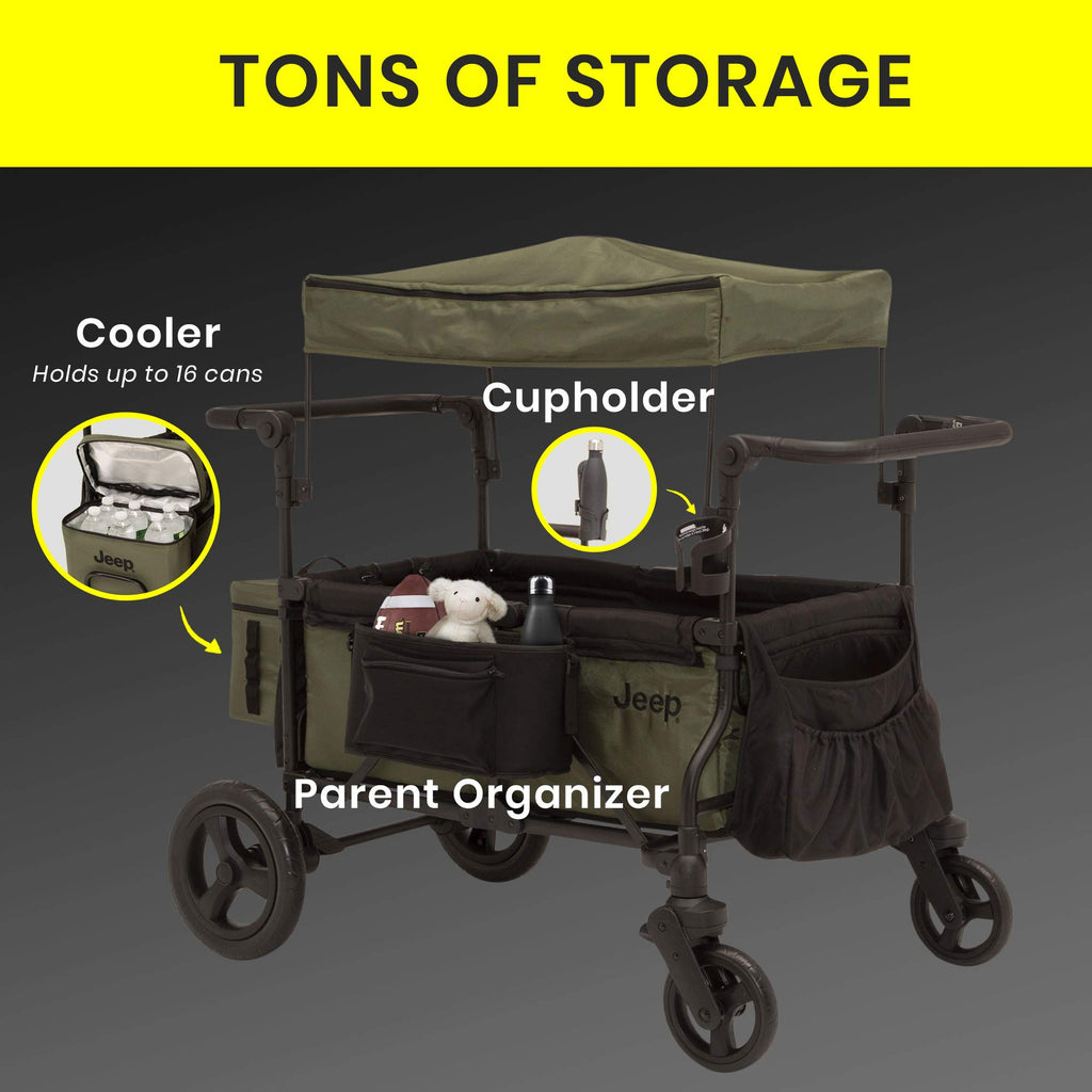 Black/Green Stroller Wagon with Cooler Bag B5427