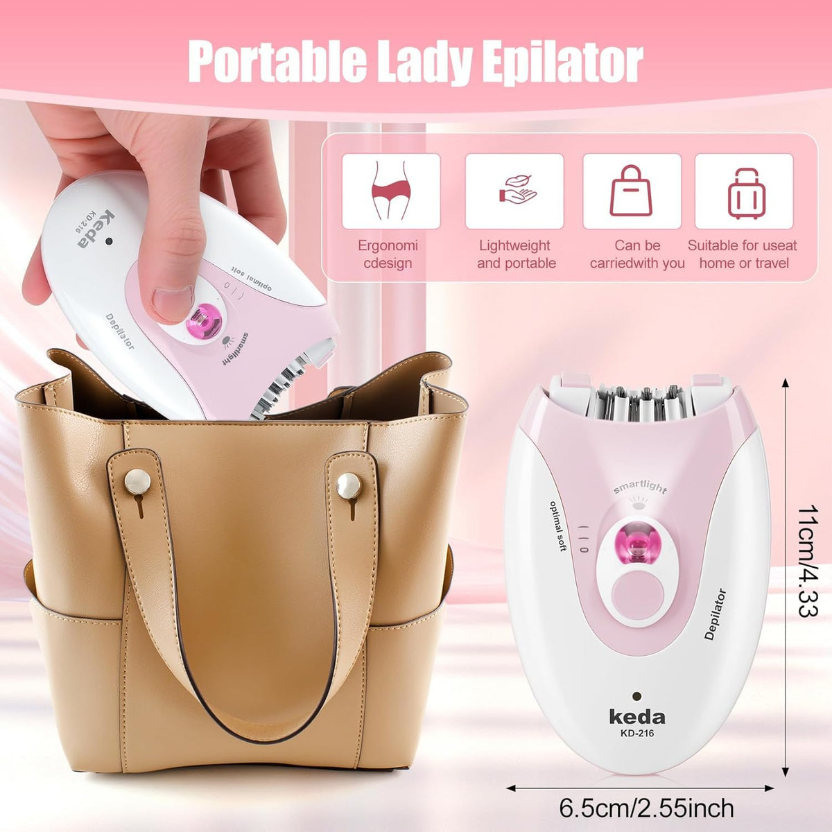 Rechargeable Epilator with LED Light W4811
