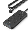 Power Strip with Surge Protector, Outlet Extender, 20W, 12 AC G69346