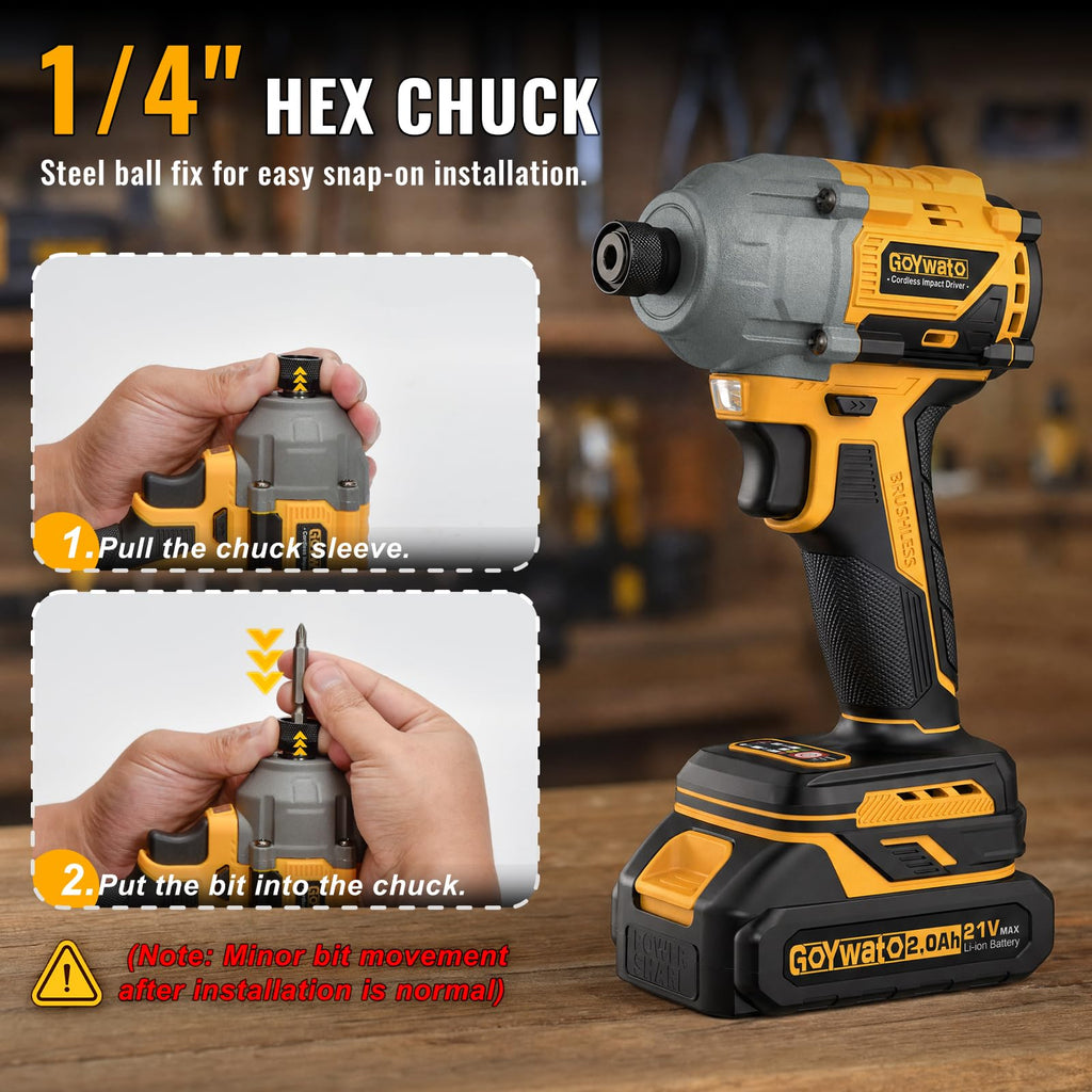 21V Brushless Cordless Drill & Impact Driver Combo Kit J6380